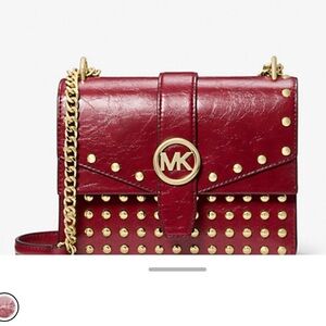 Michael Kors Greenwich Small Studded Distressed Crossbody Bag.Top Rated.Leather